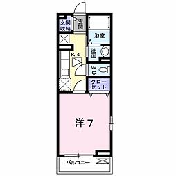ショワ湘南 1Kの間取図画像