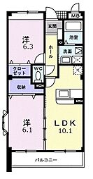 フォレスタヴェルデ 2LDKの間取図画像