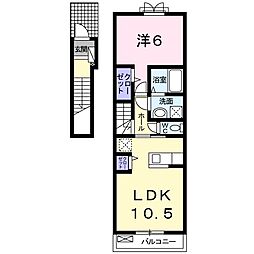 ヴァン・ヴェール1 1LDKの間取図画像