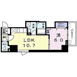 セジュール・モリ 1LDKの間取図画像