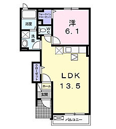 フォーシーズン3 1LDKの間取図画像