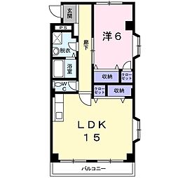 グランロード 1LDKの間取図画像