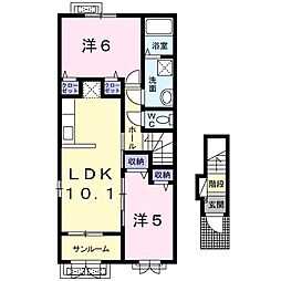 グランテージC 2LDKの間取図画像