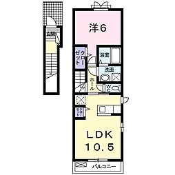 メゾンヴァリエ広瀬4 1LDKの間取図画像