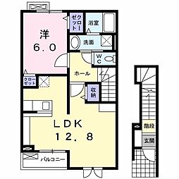 トーク鷹の羽 1LDKの間取図画像