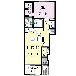 アリス 1LDKの間取図画像