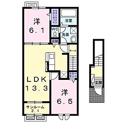 ファルファーラ I 2LDKの間取図画像