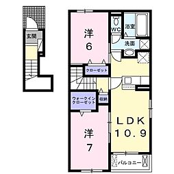 ルピナスD 2LDKの間取図画像