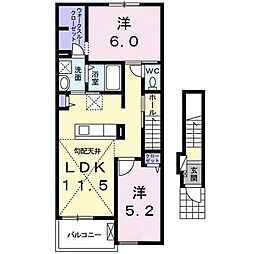 オリーブ 2LDKの間取図画像