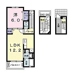 カーサ・セレーノ2 1LDKの間取図画像