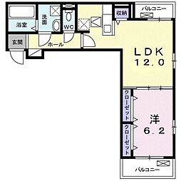 ザ・フォンテーヌ 1LDKの間取図画像