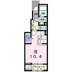 フィデールE ワンルームの間取図画像