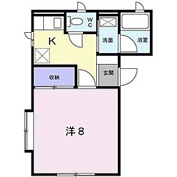 ハイツひばり 1Kの間取図画像