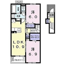 サンコウレジデンスC 2LDKの間取図画像