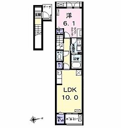 フレッシュリー大西 1LDKの間取図画像