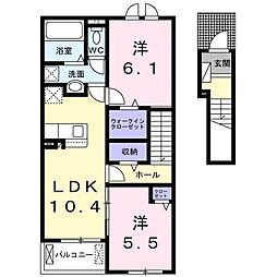 アニューグレイス2 2LDKの間取図画像