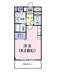 ブルック21 ワンルームの間取図画像