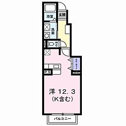 グランデフィA ワンルームの間取図画像