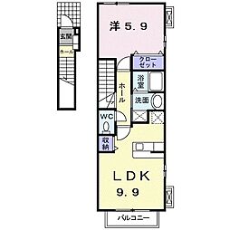ソレイユ・K 1LDKの間取図画像
