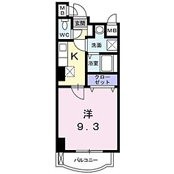 クレアール京町 1Kの間取図画像