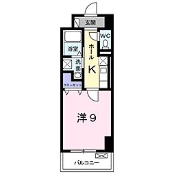 エスペランサ八日町 1Kの間取図画像