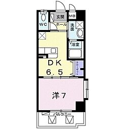 サニーマンション安慶名 1DKの間取図画像