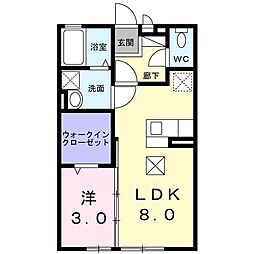 ルミエール須屋2 1LDKの間取図画像