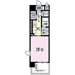 カンファ−　トゥリー 2階1Kの間取り