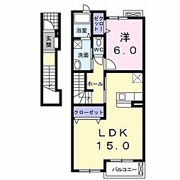 ラ・フィオーレ 1LDKの間取図画像