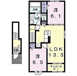 アナザースカイI 2LDKの間取図画像