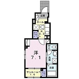 BoscatoL.1 1Kの間取図画像