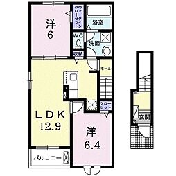 ブローテ4B 2LDKの間取図画像