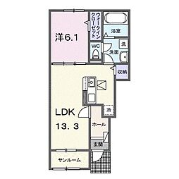 ニューファミーレ 1LDKの間取図画像