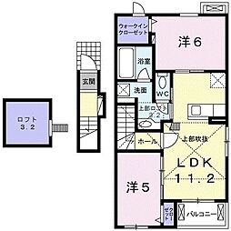 フォーリスト1 2LDKの間取図画像
