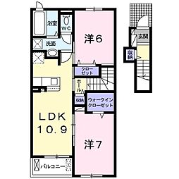 レアリゼA 2LDKの間取図画像