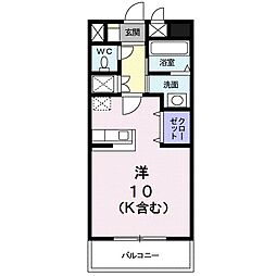 ペスカ・フィオーレ ワンルームの間取図画像