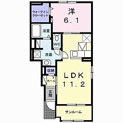 メゾン・スフレ2 1LDKの間取図画像