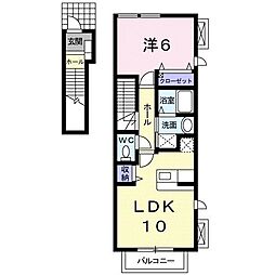 ラ・フォート 1LDKの間取図画像