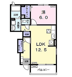 エスペランサK 1LDKの間取図画像