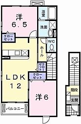 ネオグレイス 2LDKの間取図画像