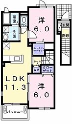シューティングスター 2LDKの間取図画像
