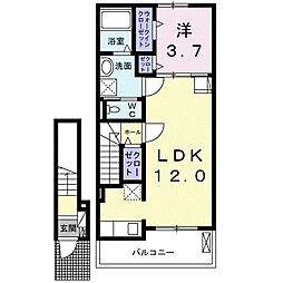 アヴェニールアン 1LDKの間取図画像