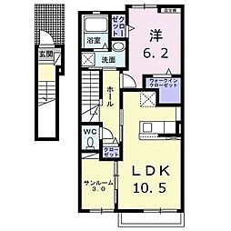 レジデンスセレノ 1LDKの間取図画像