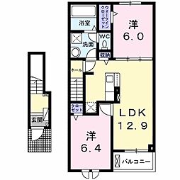 ヴィラ・ブライト蒼久保 2LDKの間取図画像