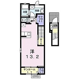 リジエールA ワンルームの間取図画像