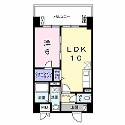 ヴァンヴェール森の宮 1LDKの間取図画像