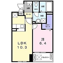 シィームスマ 1LDKの間取図画像