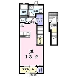 シルクロード峯澤 ワンルームの間取図画像