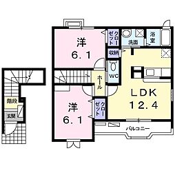 サンリットF 2LDKの間取図画像