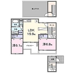 ミア・エチケード 2LDKの間取図画像